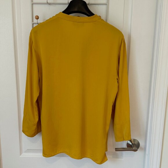 Theory Mustard Yellow Blouse - Picture 2 of 4